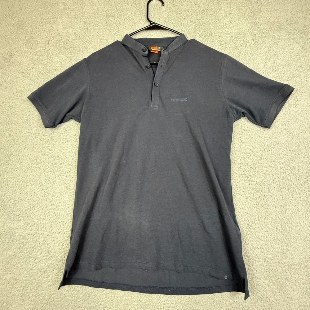 Pentagon Levantes Navy Blue Henley Shirt Mens XS Short Sleeve‎ Cotton